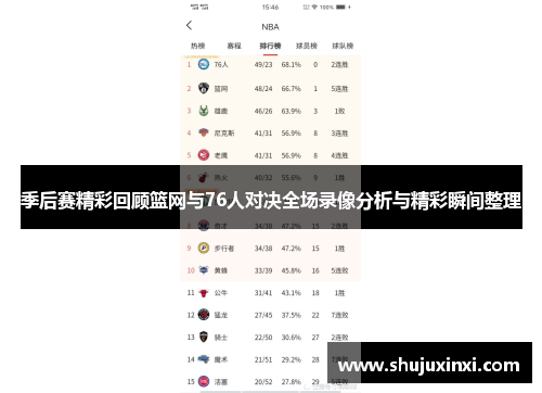 季后赛精彩回顾篮网与76人对决全场录像分析与精彩瞬间整理